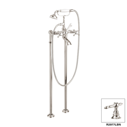 Aquadesign Products Floor Mount Tub Filler (Julia R2977) - Brushed Nickel