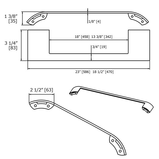 Laloo Radius Single Towel Bar R3018