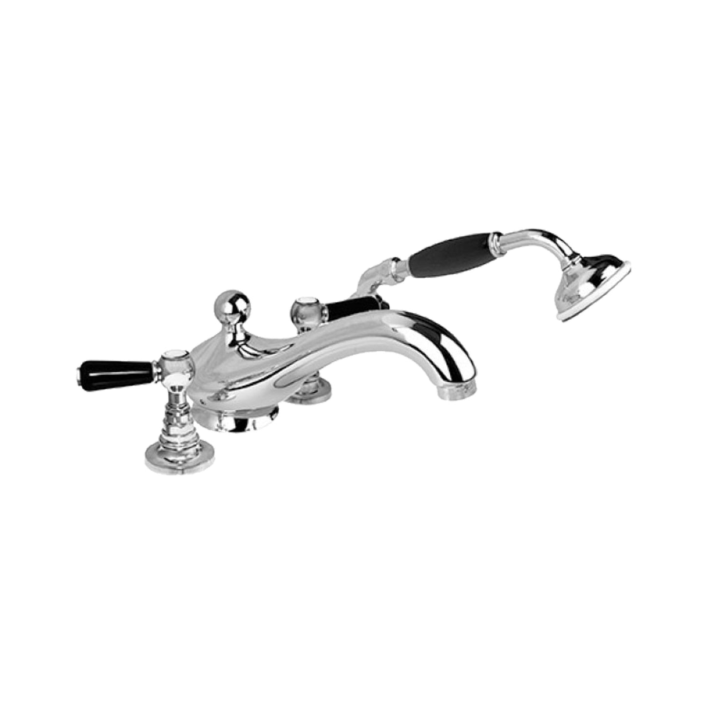 Produits Aquadesign 4 pièces. Support de pont (Regent R3024L) - Chrome avec poignée noire