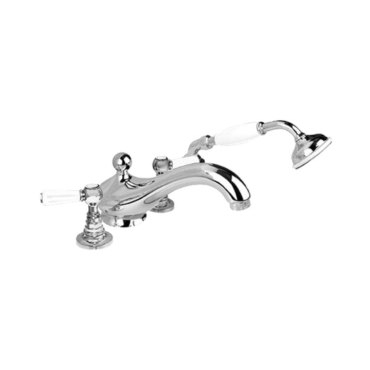 Produits Aquadesign 4 pièces. Support de pont (Regent R3024L) - Chrome avec poignée blanche