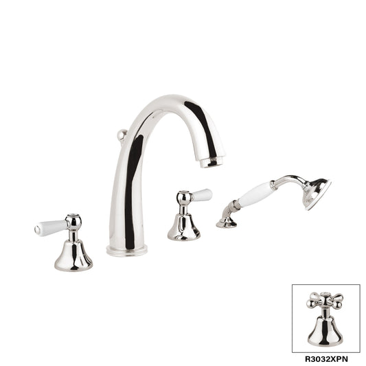 Produits Aquadesign 4 pièces. Support de pont (Colonial R3032L) - Nickel poli