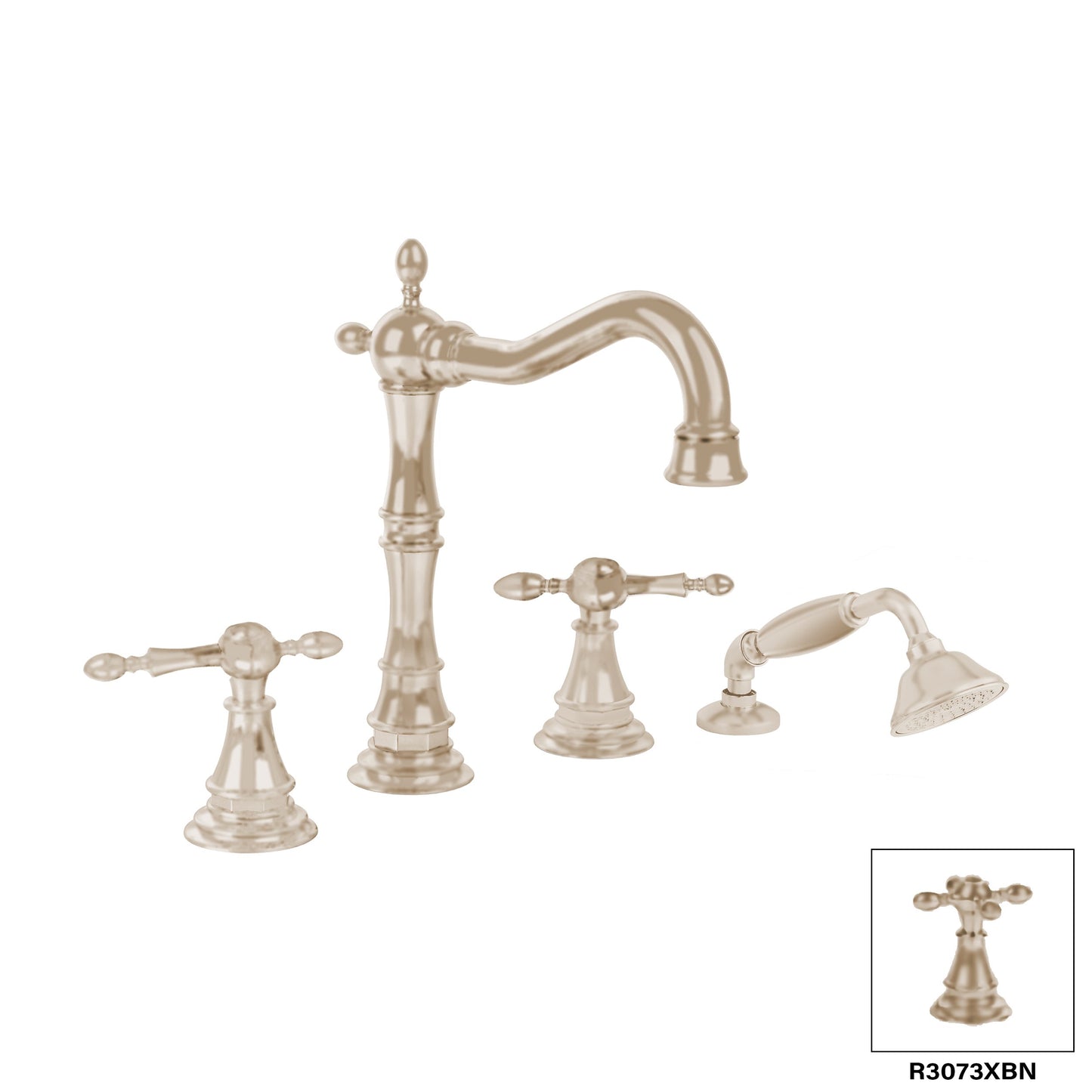 Produits Aquadesign 4 pièces. Support de pont (Chopin R3073L) - Nickel brossé