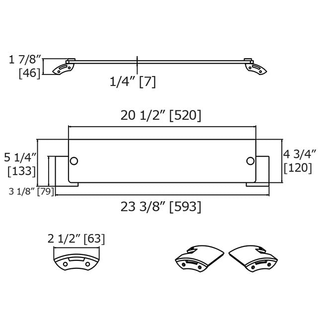 Laloo Radius Single Glass Shelf R3087