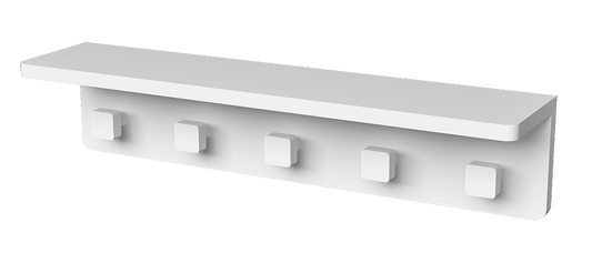 Slik Portfolio Wall Shelf With Hook Matt White 17 11/16'' X 3 15/16'' X 3 15/16'' - Renoz