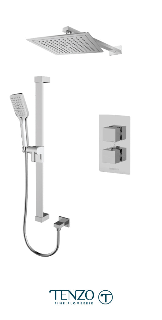 Tenzo - Ensemble de douche Slik Chrome T-box avec 2 fonctions (thermostatique)