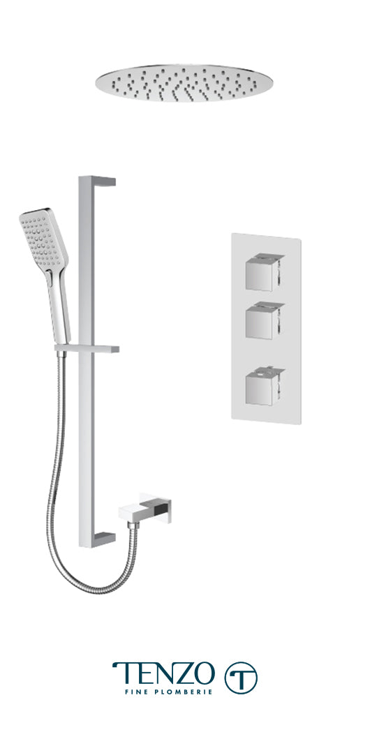 Tenzo - Ensemble de douche Slik Extenza 2 fonctions thermostatique finition chromée