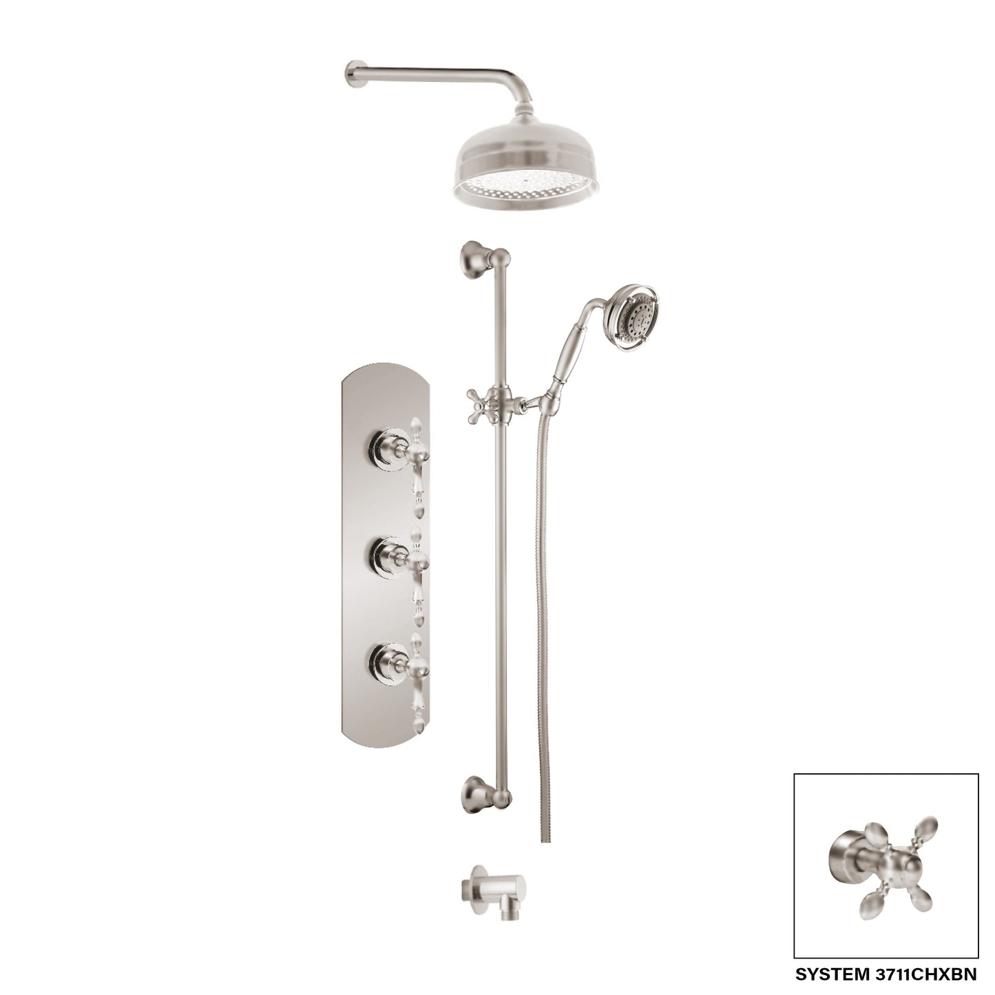 Ensemble de douche Aquadesign Products (Chopin 3711CHL) - Nickel brossé