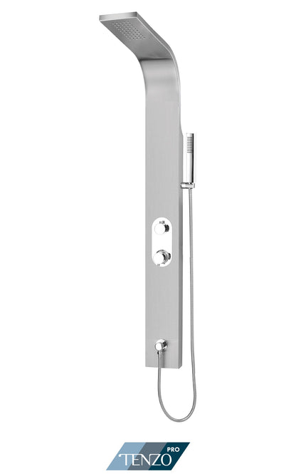 Tenzo Evolo Shower Column Brushed Stainless Steel With Diverter Spout