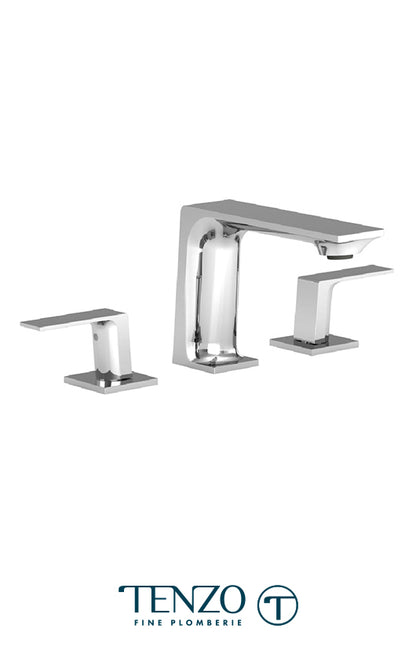 Tenzo - Slik 8-in Lavatory Faucet With Pop-up With Overflow Drain Chrome