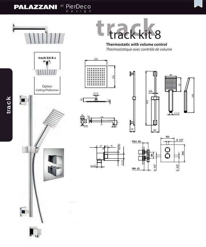 PierDeco Palazzani Track Kit 8 Shower Set - Renoz