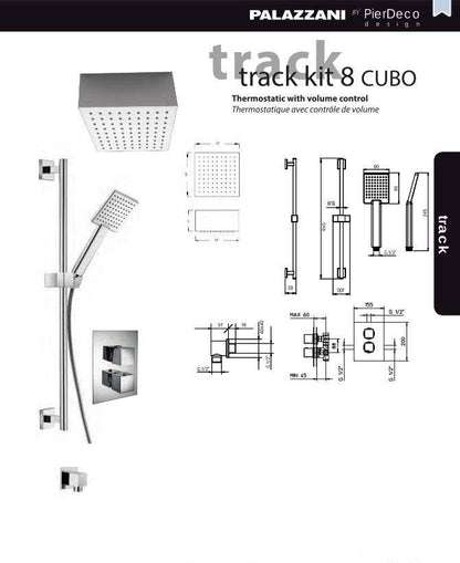 PierDeco Palazzani Track 8 Cubo Shower Set - Renoz