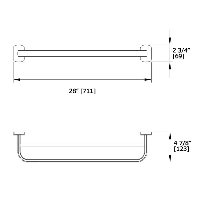 Laloo Wynn Extended Double Towel Bar W6530D