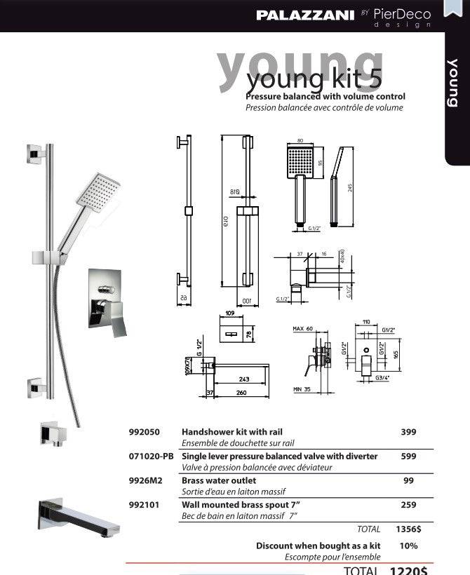 PierDeco Palazzani Young Kit 5-10 Shower Kit - YOUNG KIT 5-10 - Renoz