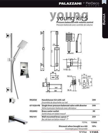 PierDeco Palazzani Young Kit 5-10 Shower Kit - YOUNG KIT 5-10 - Renoz